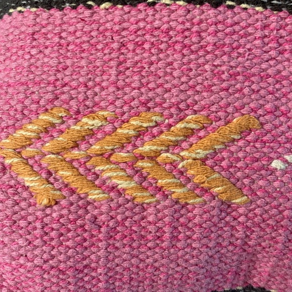 Southwestern style woven pillow pink, red, and yellow - Picture 4 of 5
